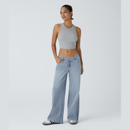 Lounge Flex PerfectFit™ Asymmetric Baggy Wide-Leg Jeans - Lounge