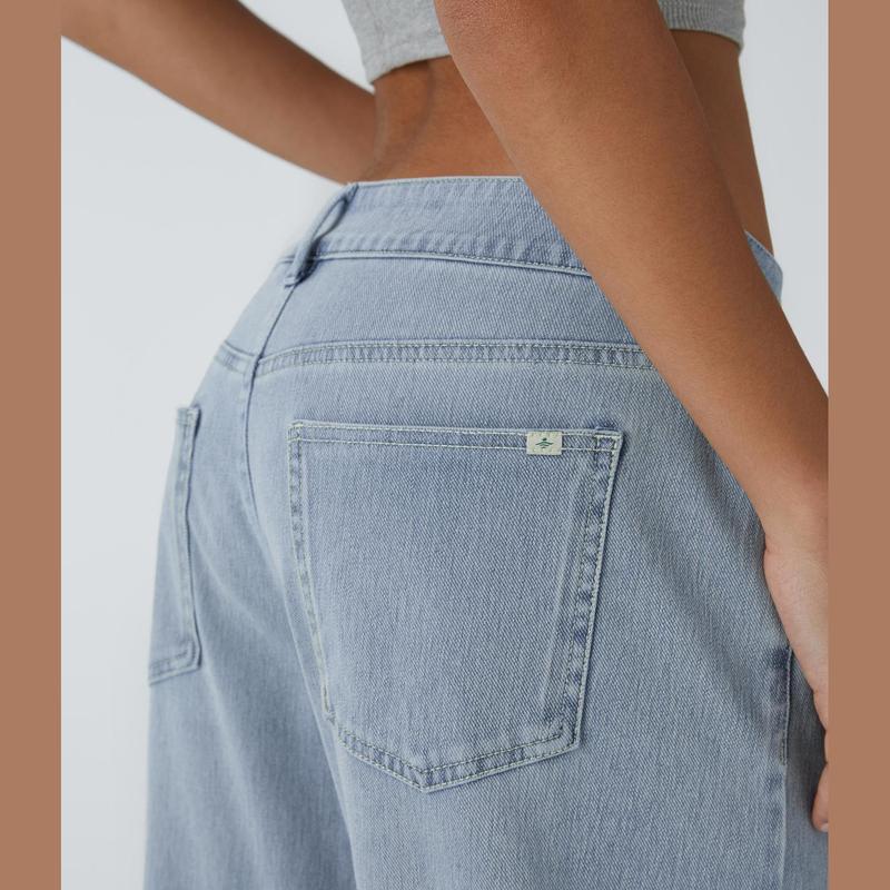Lounge Flex PerfectFit™ Asymmetric Baggy Wide-Leg Jeans - Lounge