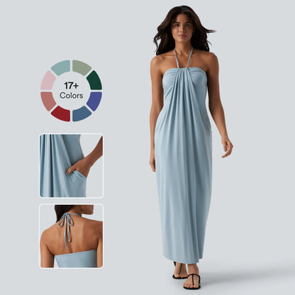 Solara Tie-Back Maxi Dress with Pockets