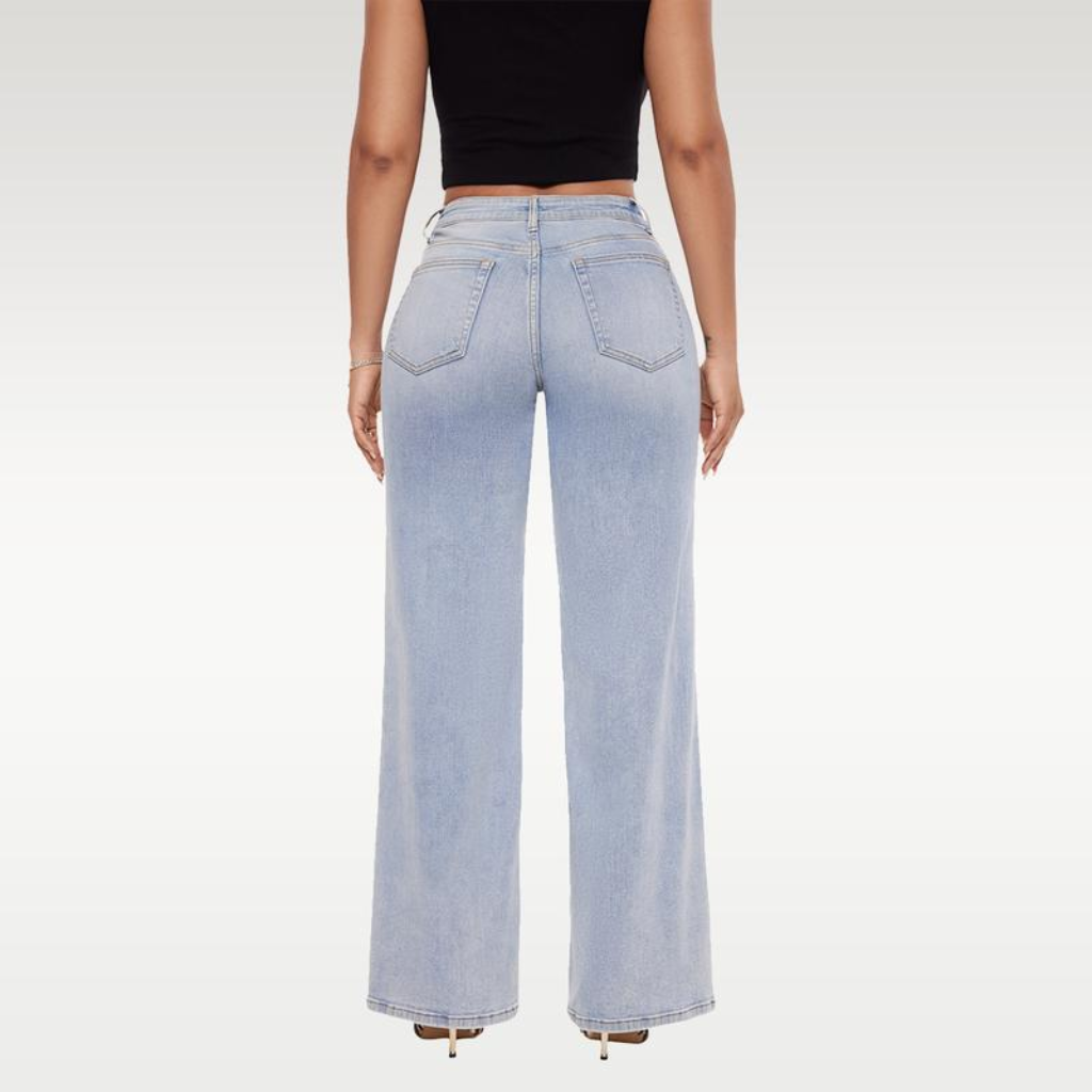 Lounge™ Mid-Low Rise Stretch Wide-Leg Baggy Jeans - Lounge