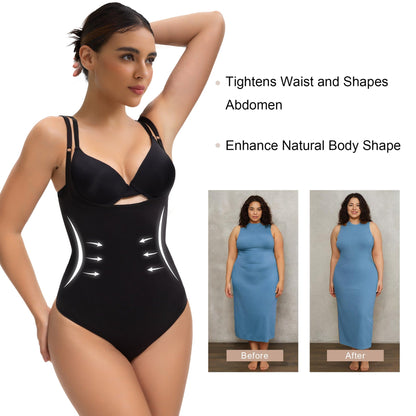 Velare Seamless Open-Bust Tummy Control Thong Bodysuit