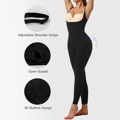 VELARE 3-in-1 Seamless Open-Bust Tummy Control Legging Bodysuit
