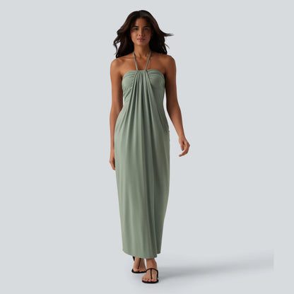Solara Tie-Back Maxi Dress with Pockets