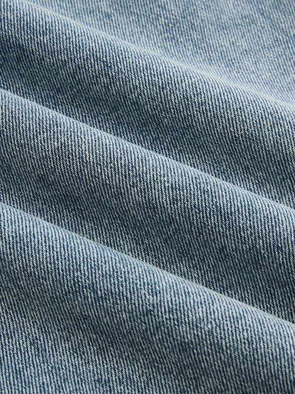 Asymmetric Mid-Waist Straight-Leg Jeans