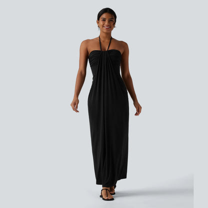 Solara Tie-Back Maxi Dress with Pockets