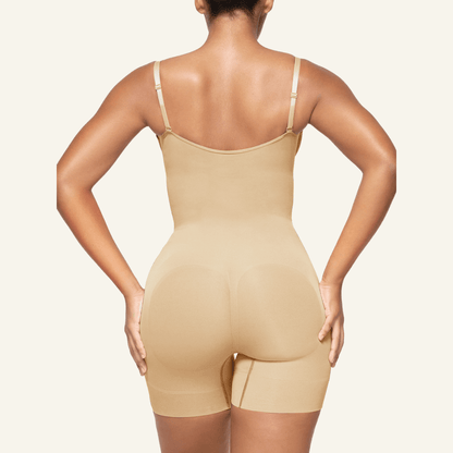Velare Seamless Open-Bust Tummy Control Shorts Bodysuit