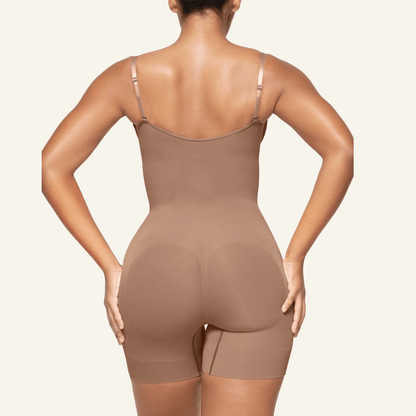 Velare Seamless Open-Bust Tummy Control Shorts Bodysuit