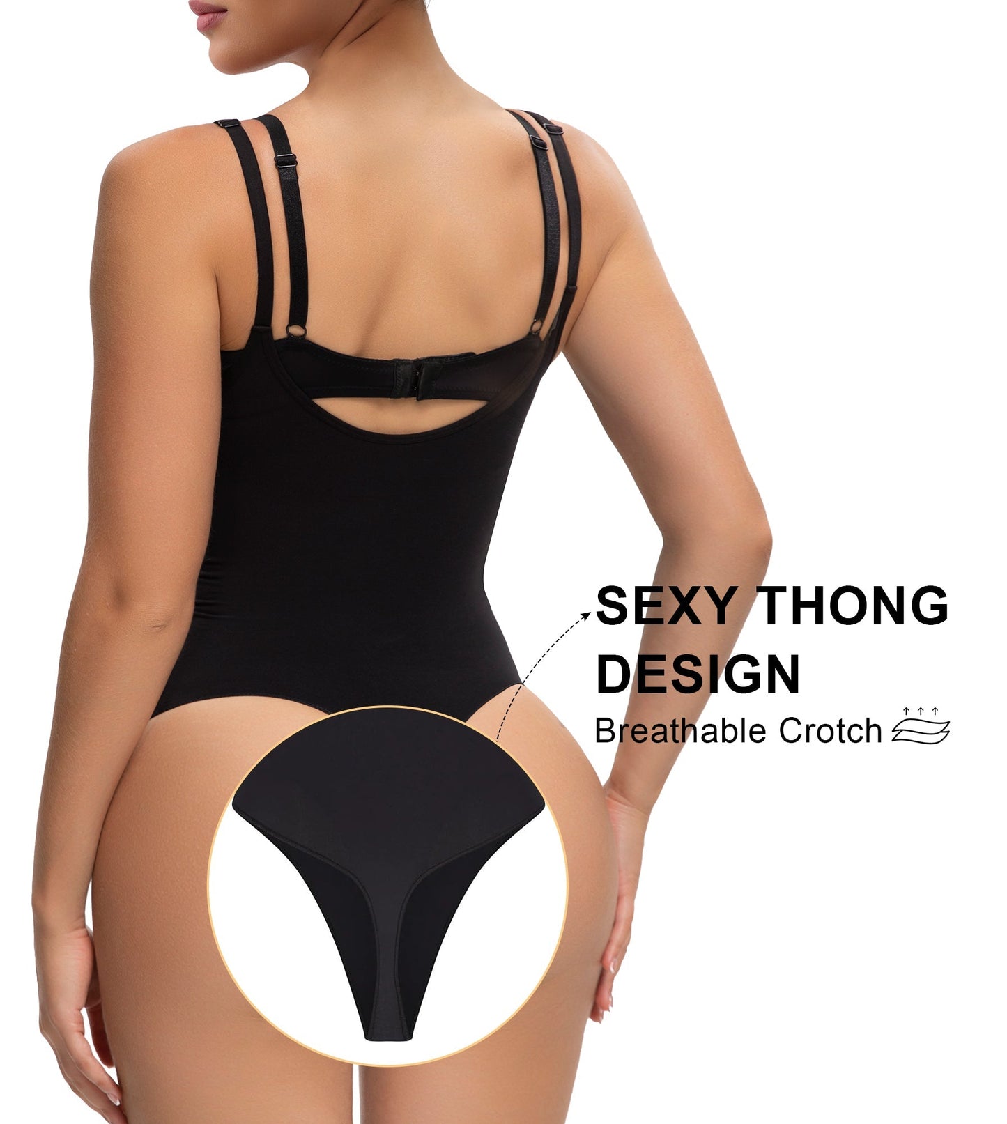Velare Seamless Open-Bust Tummy Control Thong Bodysuit