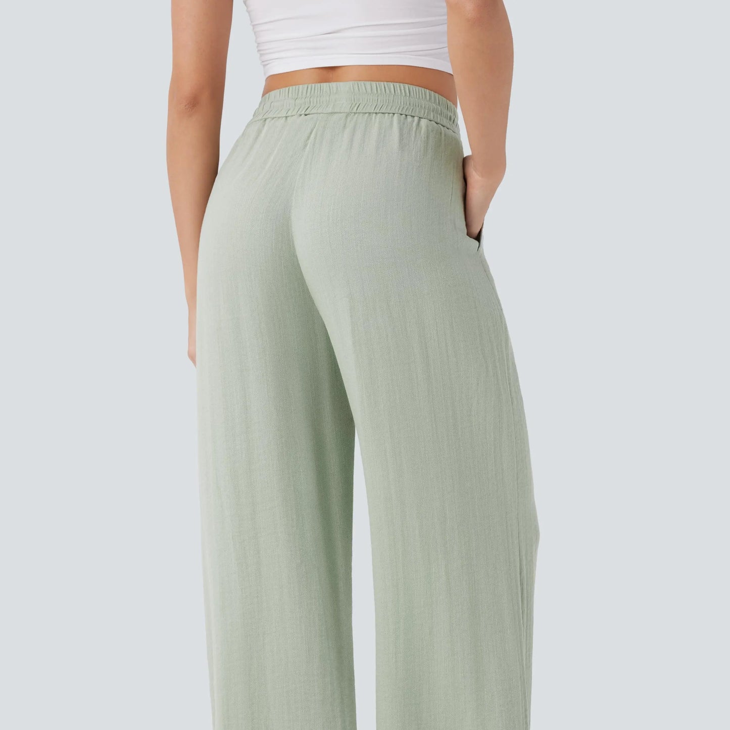 Serena Airy Linen-Feel Wide-Leg Pants