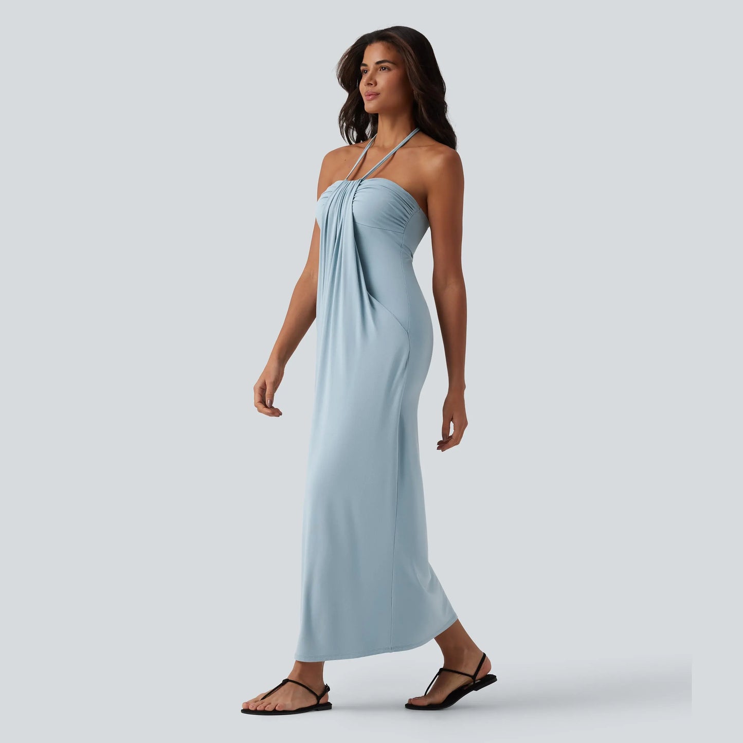 Solara Tie-Back Maxi Dress with Pockets